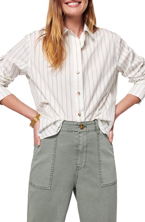 Faherty Malibu Cotton Poplin Button-Up Shirt in Montecito Stripe