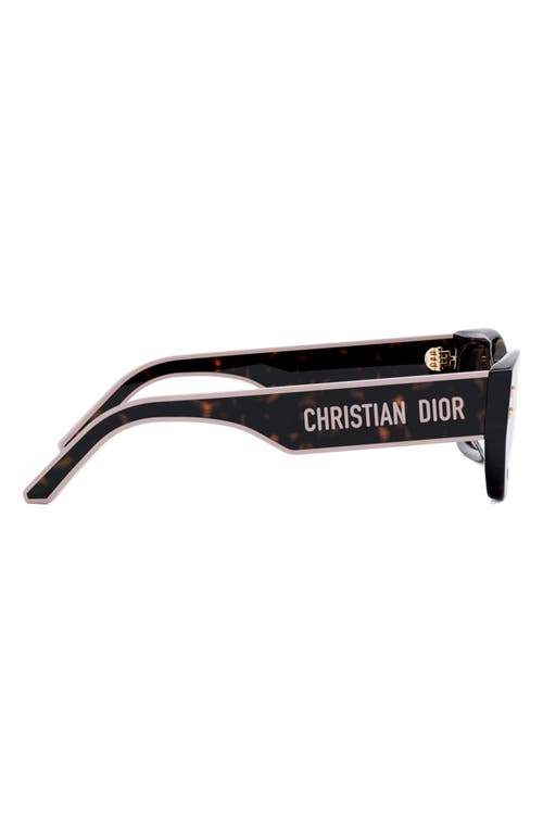 Shop Dior 'pacific S2u 53mm Square Sunglasses In Dark Havana/bordeaux