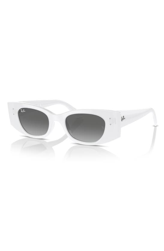 Shop Ray Ban Kat 49mm Small Rectangular Sunglasses In White