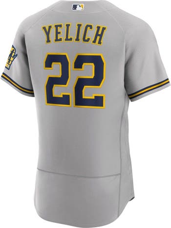 Nike Men's Nike Christian Yelich Gray Milwaukee Brewers Road Authentic  Player Logo Jersey