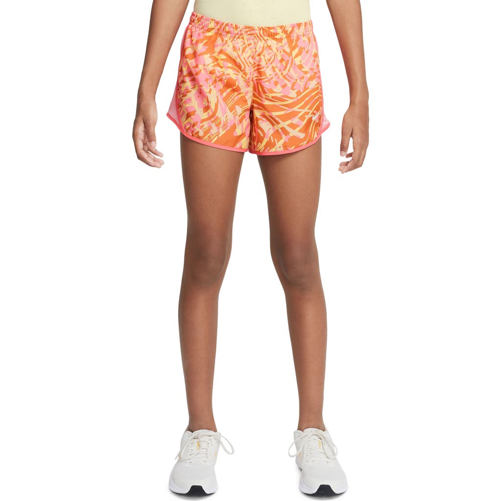 Shop Nike Kids' Dri-fit Tempo Running Shorts In Monarch/sea Coral/white