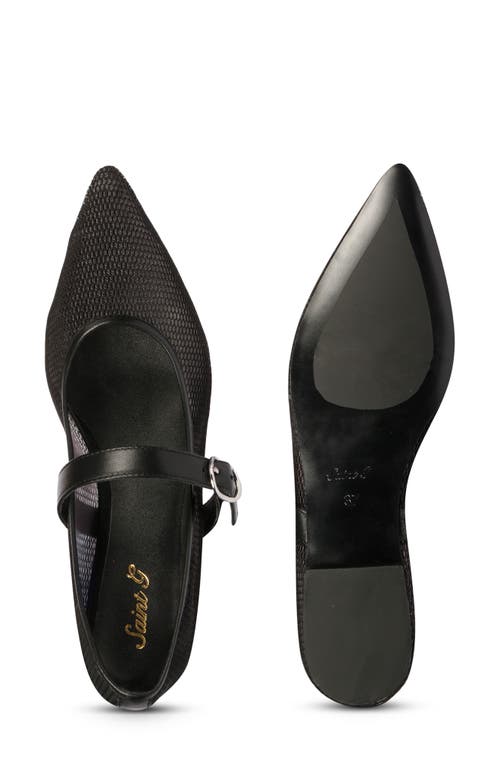 Shop Saint G Begonia Mesh Mary Jane Flat In Black