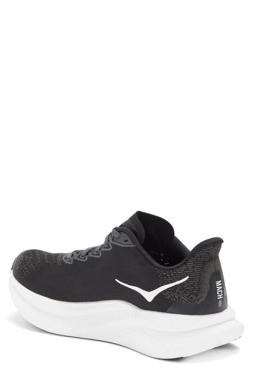 Hoka Women's Mach 6 Wide Lace Up Low Top Running Sneakers In Black/white