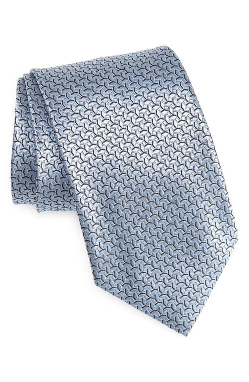 Shop Zegna Ties Fili Geo Silk Tie In Blue