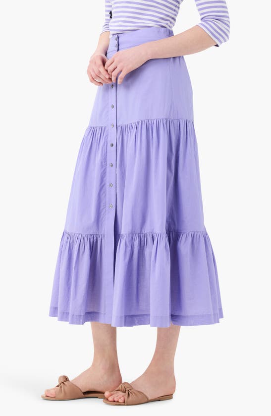 Shop Nic + Zoe Nic+zoe Cotton Tiered Skirt In Lavender