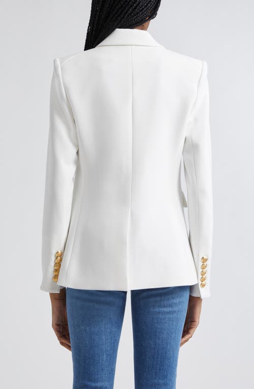 Veronica Beard Miller Dickey Double-breasted Grain De Poudre Blazer In Off White/gold