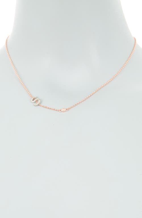 Meshmerise Bezel Diamond Initial Chain Necklace In Rose-s