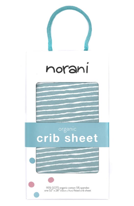 Norani Stretch Organic Cotton Crib Sheet In Teal Green