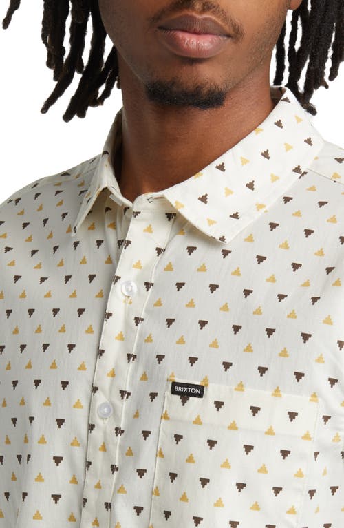 Shop Brixton Charter Regular Fit Tropical Short Sleeve Button-up Shirt In Off White/straw/dark Earth