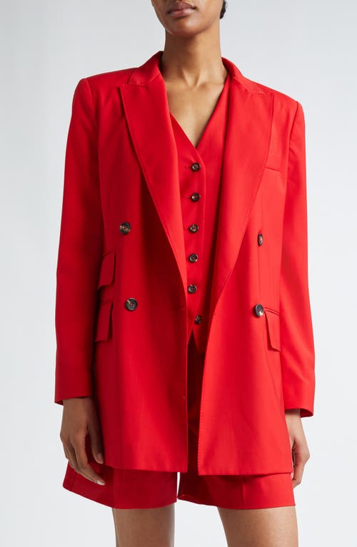 Shop Max Mara Nebbie Double Breasted Virgin Wool Blazer In Red