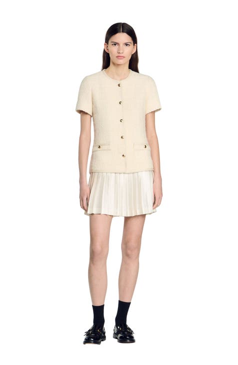 Christa Pleated Dress White