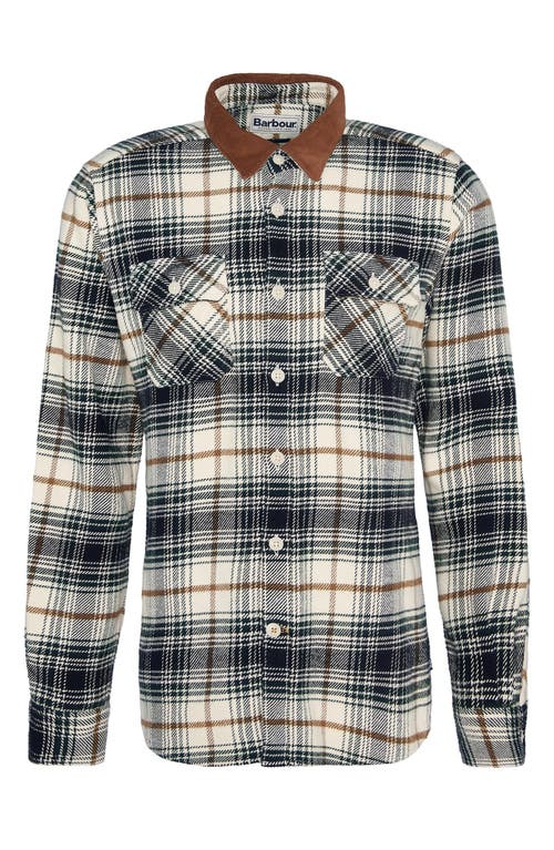 Shop Barbour Nevis Plaid Slim Fit Flannel Button-up Shirt In Ecru