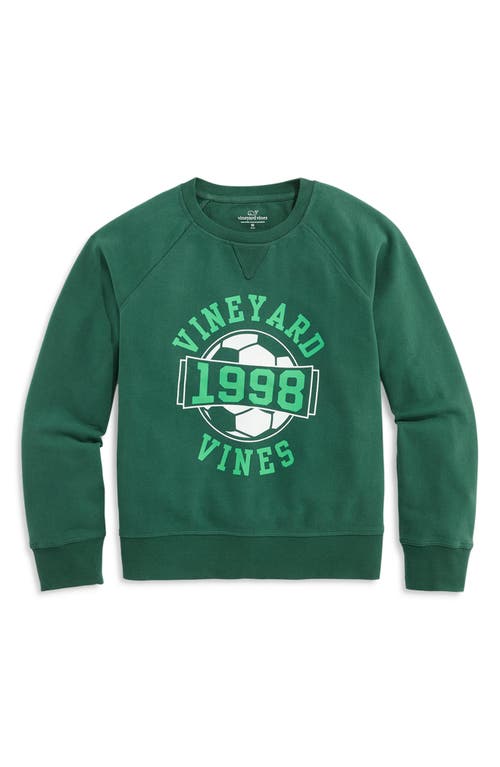 Shop Vineyard Vines Kids' Cotton Blend Graphic Sweatshirt In Charleston Green