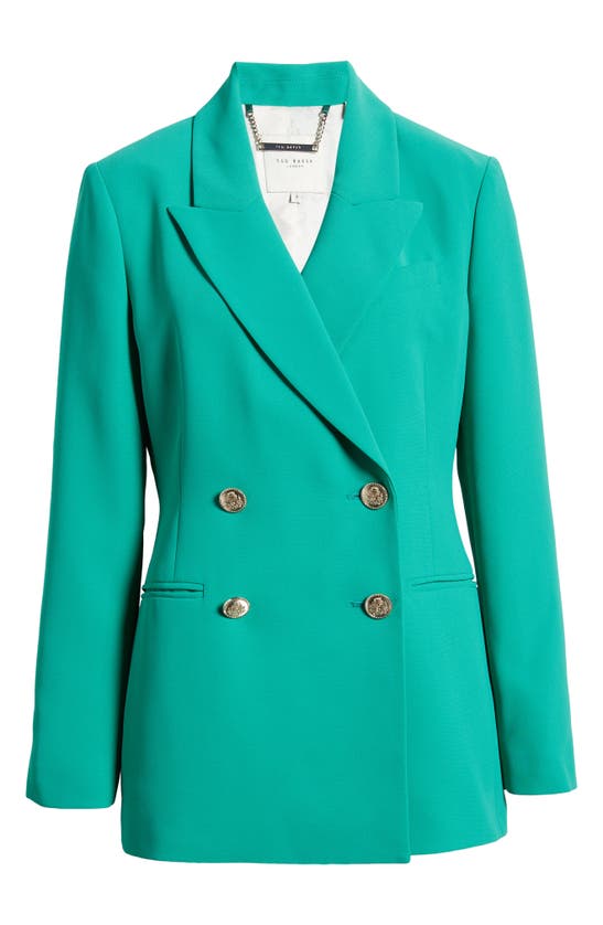 Shop Ted Baker Llaya Double Breasted Jacket In Green