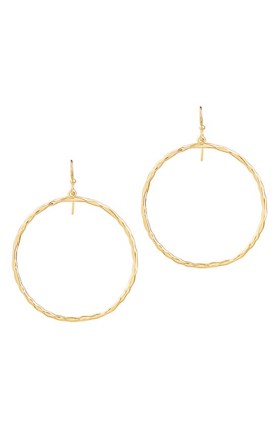 Sterling Forever Circle Drop Earrings In Gold