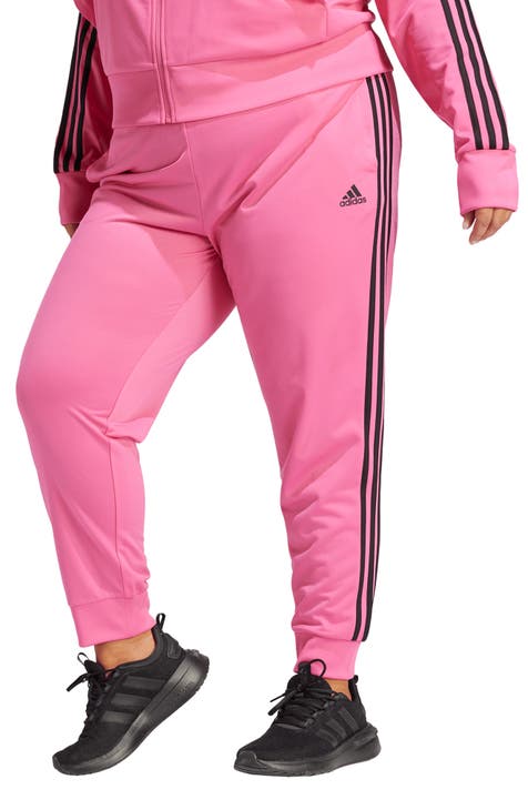 Indero Women's Plus Size Ultra Soft Jogger Relaxed Fit Style Sweatpants  with Side Pocket Gold Zipper - Mesa Rose 3X