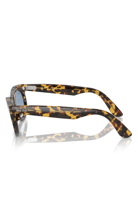 Ray Ban Wayfarer Oval Sunglasses Yellow Havana Frame Blue Lenses 53-22 In Mustard