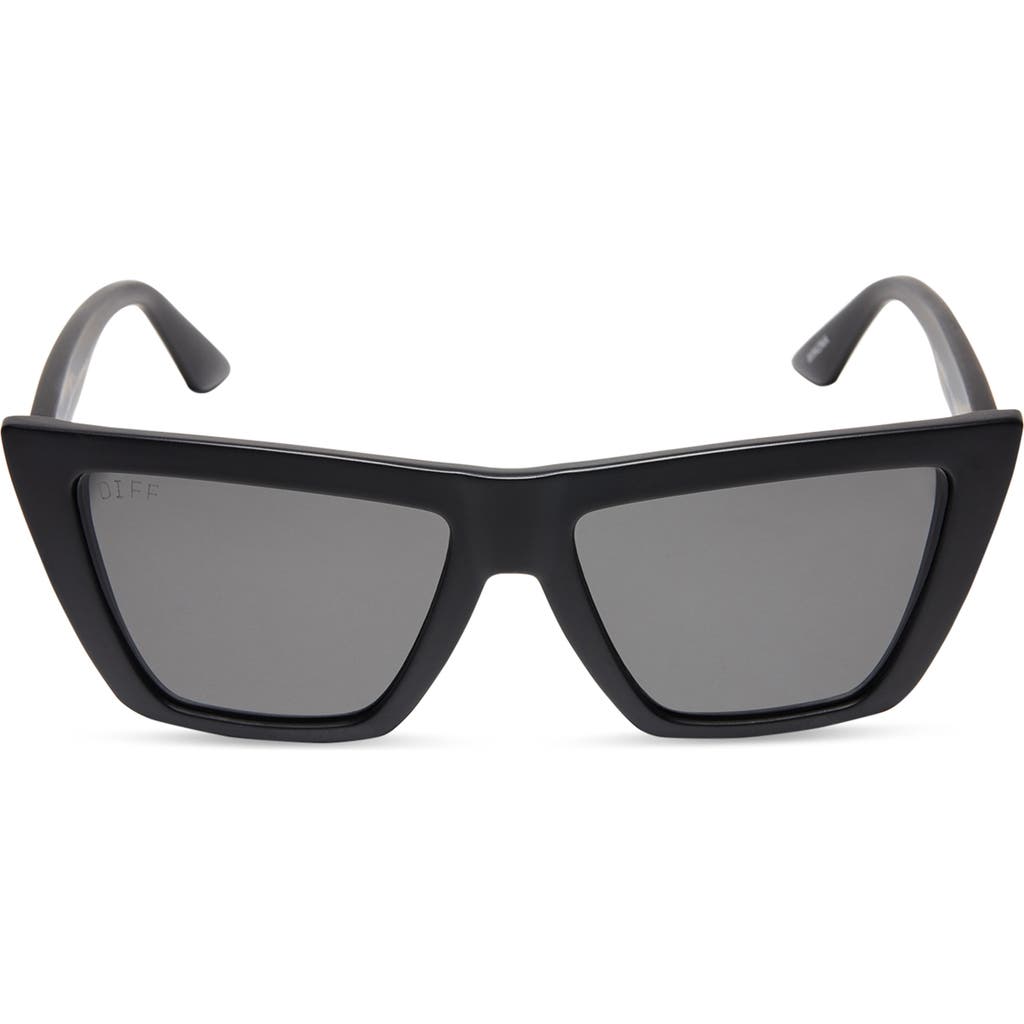 Shop Diff Vinona Sunglasses In Matte Black/grey