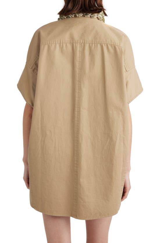 Shop Dries Van Noten Ciaras Embellished Oversize Cotton Shirt In Beige 103