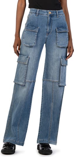 KUT from the Kloth Jodi Fab Ab High Waist Wide Leg Cargo Jeans ...