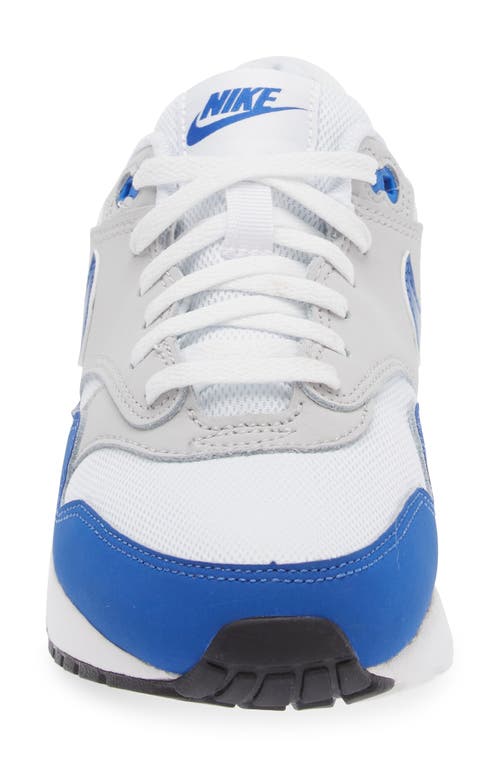 Shop Nike Kids' Air Max 1 Sneaker In White/royal/grey