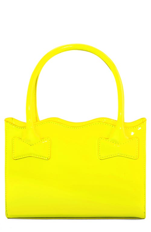 Mach & Mach Harper Bow Patent Leather Handbag in Fluo Yellow