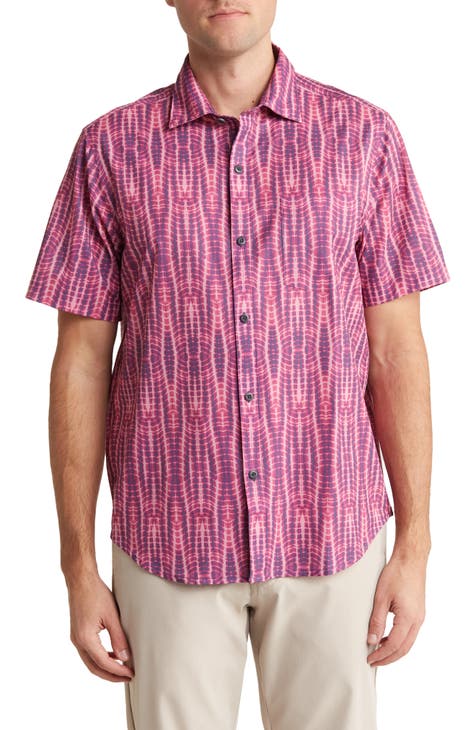 Bahama Coast Shibori Sands Short Sleeve Button-Up Shirt