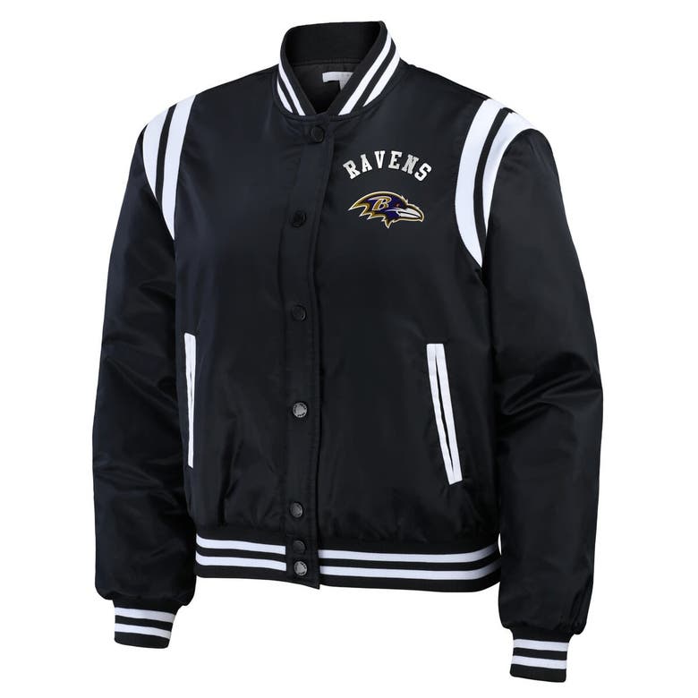 Shop Wear By Erin Andrews Black Baltimore Ravens Full-zip Bomber Jacket