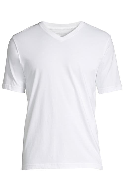 Shop Lands' End Super-t Short Sleeve V-neck T-shirt In White