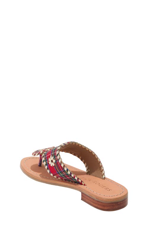 Shop Jack Rogers Kids' Jacks Sandal In Red Tartan/platinum