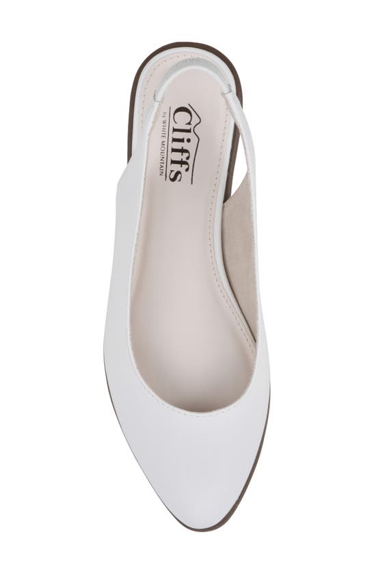 Cliffs By White Mountain Memory Slingback Flat In White/ Smooth