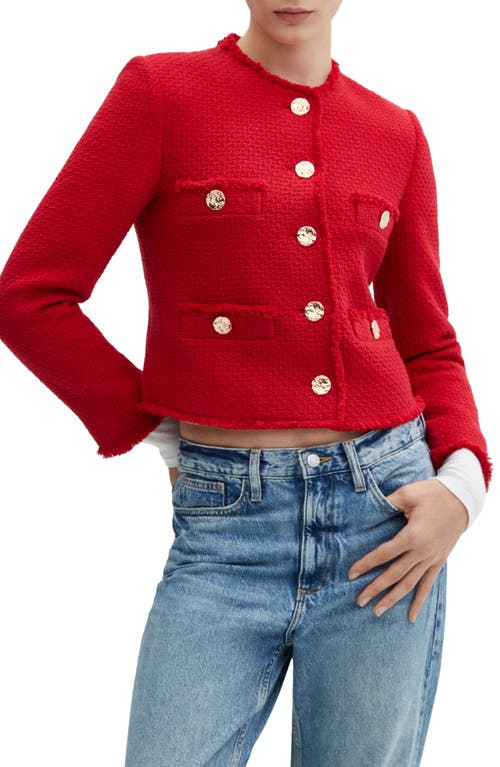 MANGO Tweed Jacket in Red at Nordstrom, Size X-Small