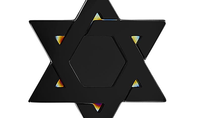Blackjack Star Of David Pendant Necklace In Black