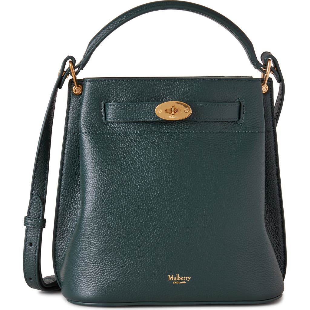 Shop Mulberry Islington Leather Bucket Bag In Green