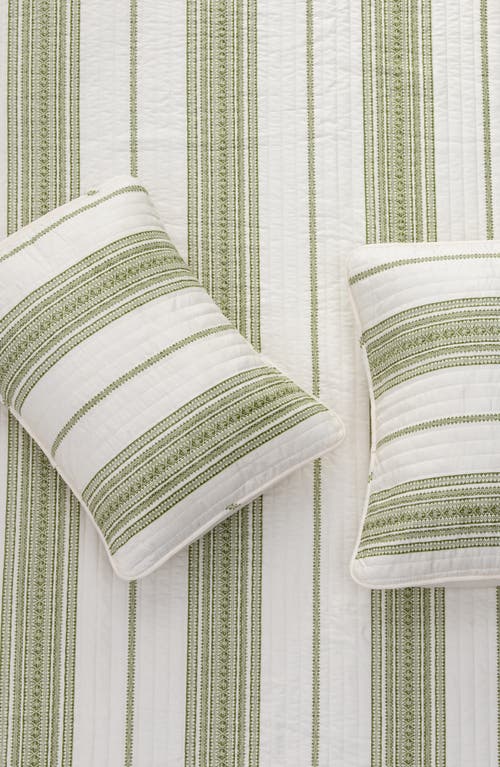 Shop Woven & Weft Farmhouse Stripe Quilt & Sham Set In White/green