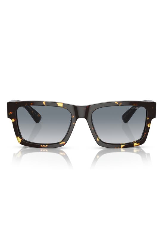 Shop Prada 53mm Rectangular Polarized Sunglasses In Grey Flash