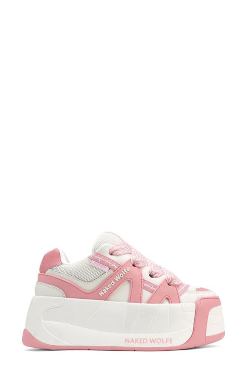 NAKED WOLFE Slider Platform Sneaker in Baby Pink