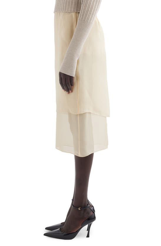 Givenchy Iris Double-layered Midi Skirt In Ecru