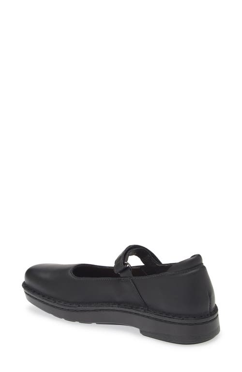 Naot Martinos Mary Jane Flat In Jet Black Leather
