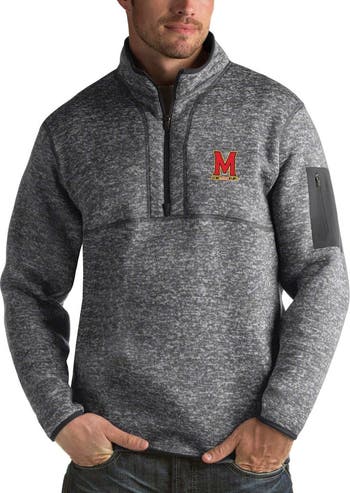 ANTIGUA Men's Antigua Charcoal Maryland Terrapins Fortune Half-Zip ...