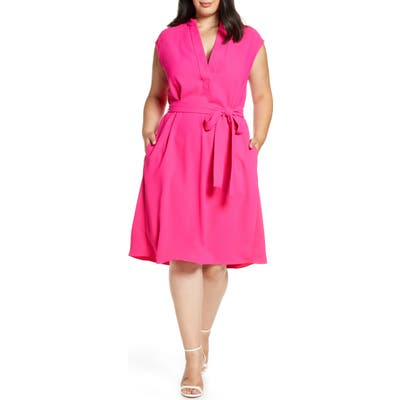 Plus Size Rachel Roy Collection Sleeveless Fit & Flare Dress, Pink