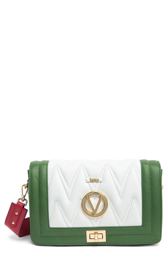 Valentino By Mario Valentino Alice Quilted Leather Crossbody Bag In Green Grass White Lipstick ModeSens