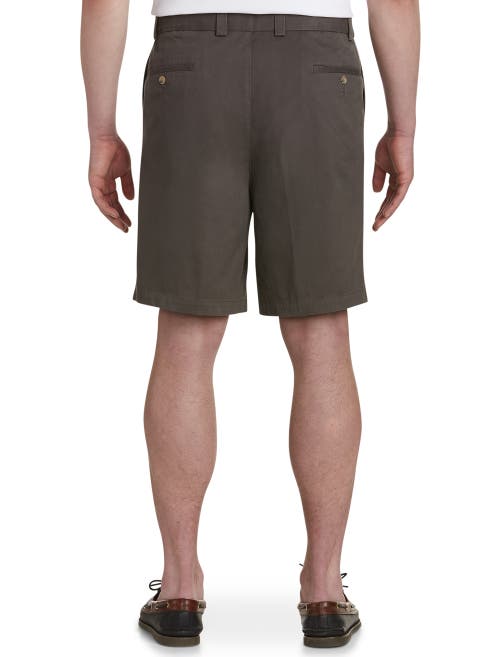 Shop Harbor Bay By Dxl Waist-relaxer Pleated Shorts In Charcoal