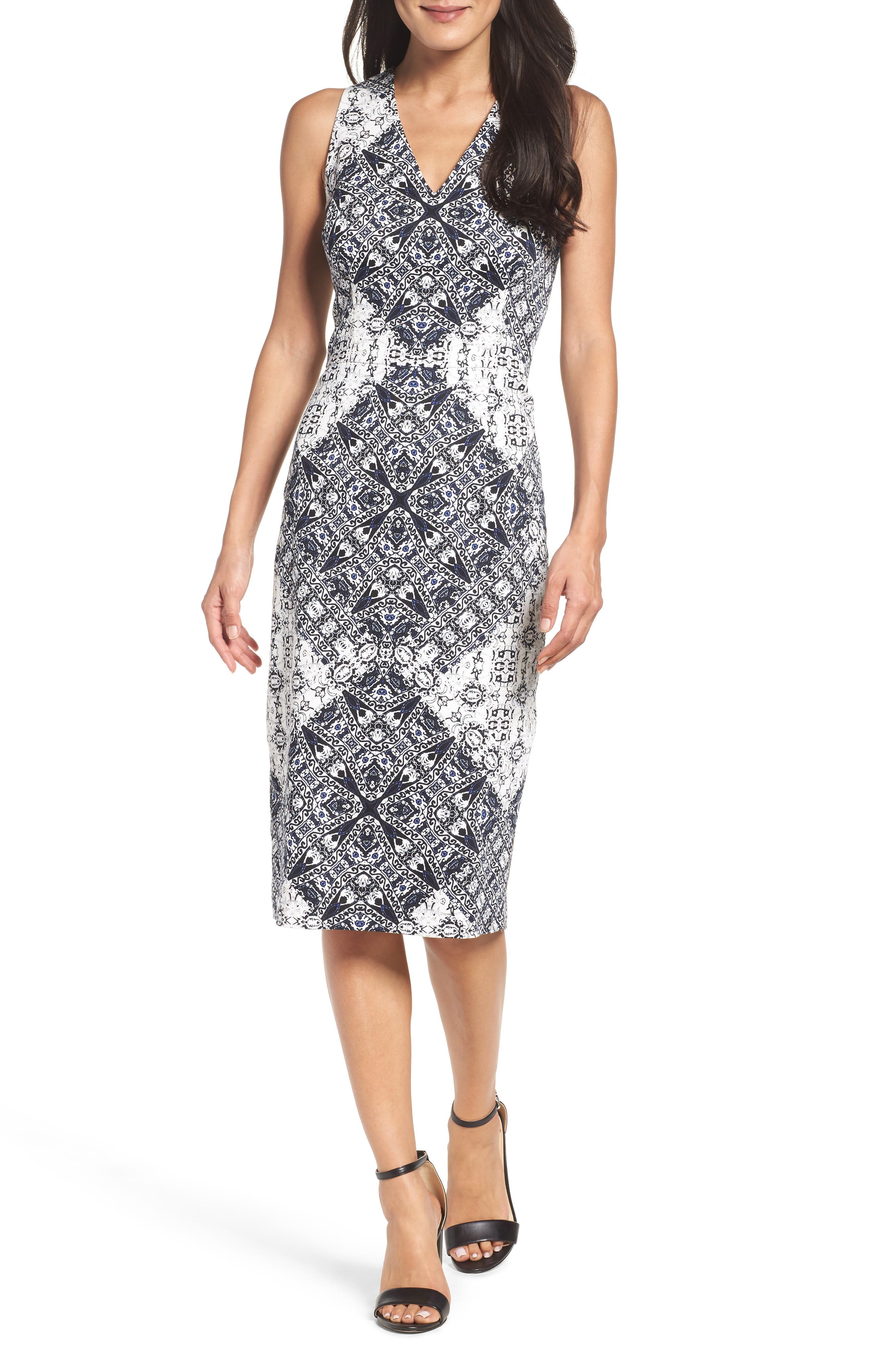 Maggy London Print Midi Dress Nordstrom