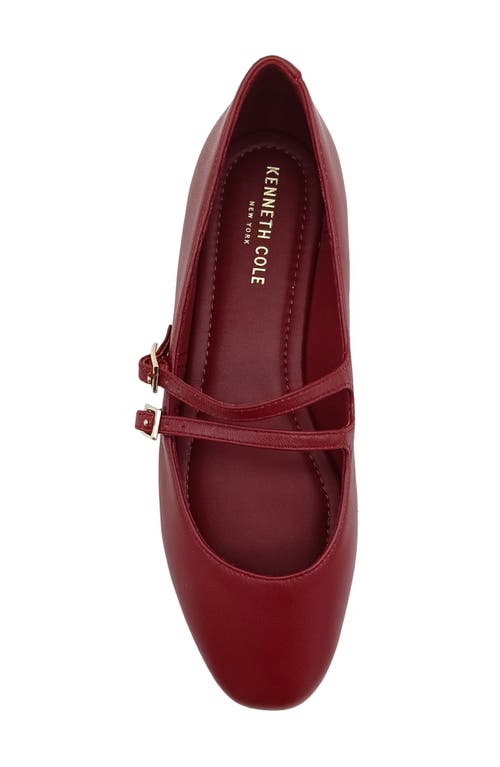 Kenneth Cole Mackenzie Mary Jane Flat In Rio Red Leather
