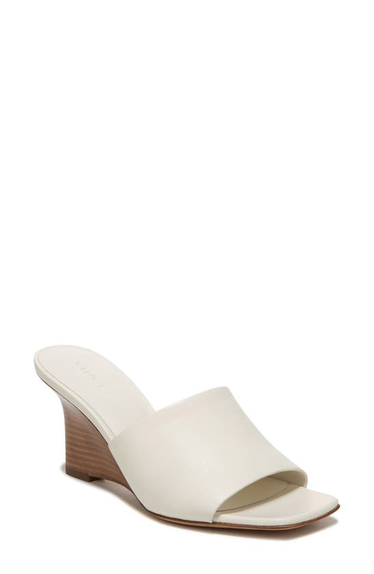 Vince Women's Pia 75mm Leather Wedge Sandals In Milk | ModeSens