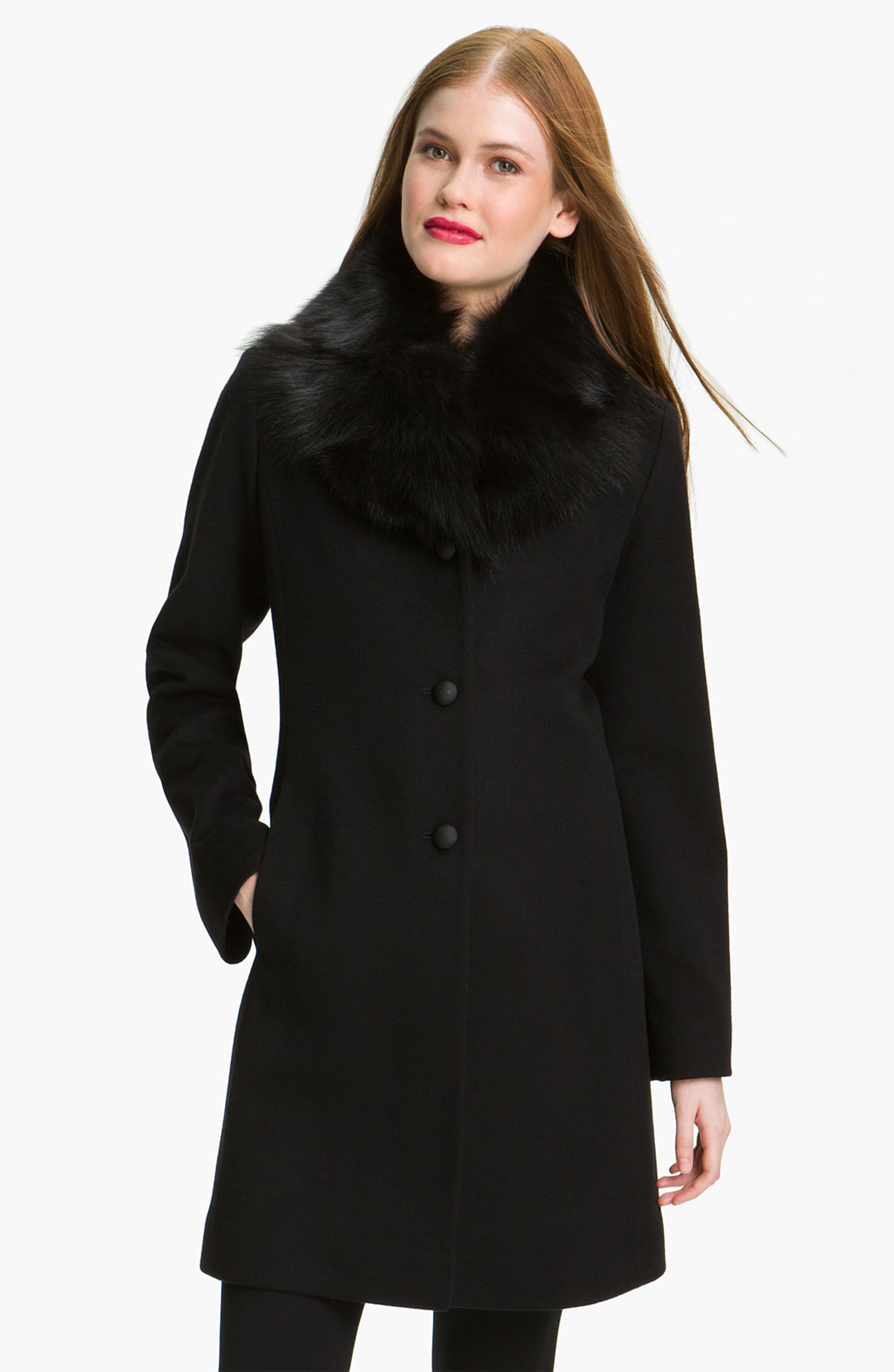 Fleurette Loro Piana Wool Coat with Genuine Fox Fur (Online Exclusive ...