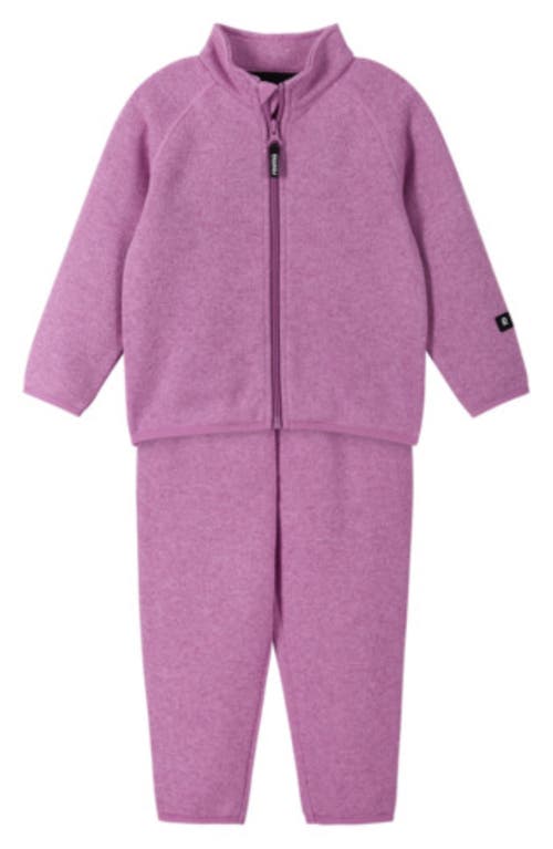 Reima Tahto Fleece Sweater & Pants Set in Mauve Pink 