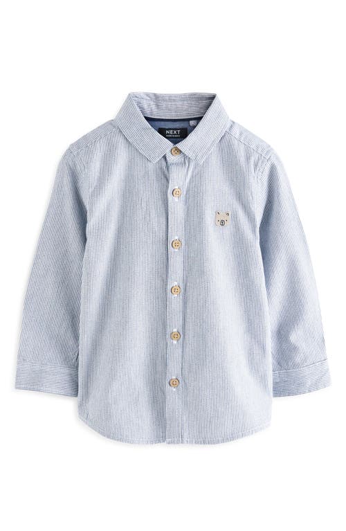 Shop Next Kids' Stripe Oxford Button-up Shirt In Grey