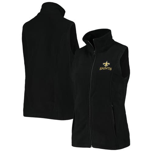 Women's Dunbrooke Black New Orleans Saints Houston Fleece Full-Zip Vest